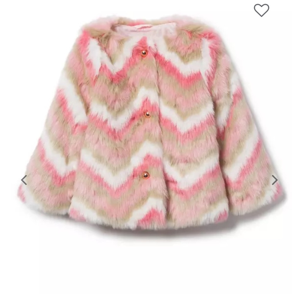 Janie & Jack Toddler CHEVRON FAUX FUR COAT